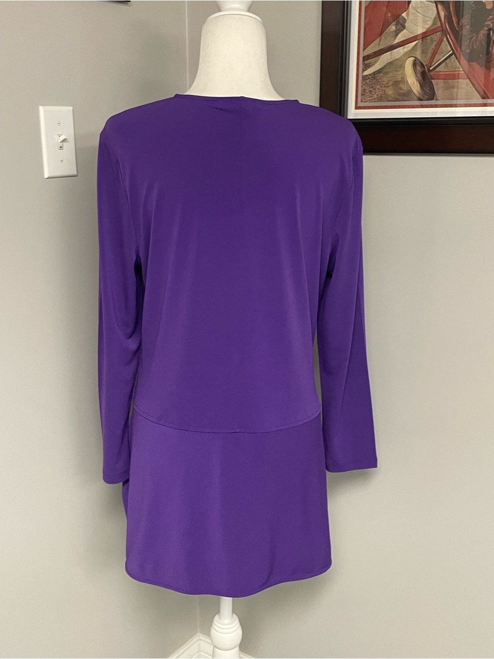 Lauren Ralph Lauren womens long sleeve blouse top size Large purple plum - Picture 3 of 4